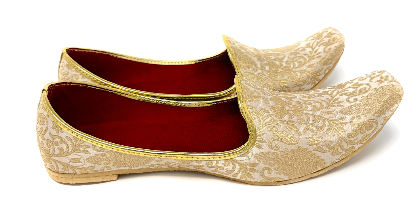 BombayFlow SRK Punjabi Jutti Gold Shoes Flats Handmade - Khussa Shoes Jutti - Indian Wedding, Mojari Shoes, Sherwani Kurta, Indian Bridal Shoes