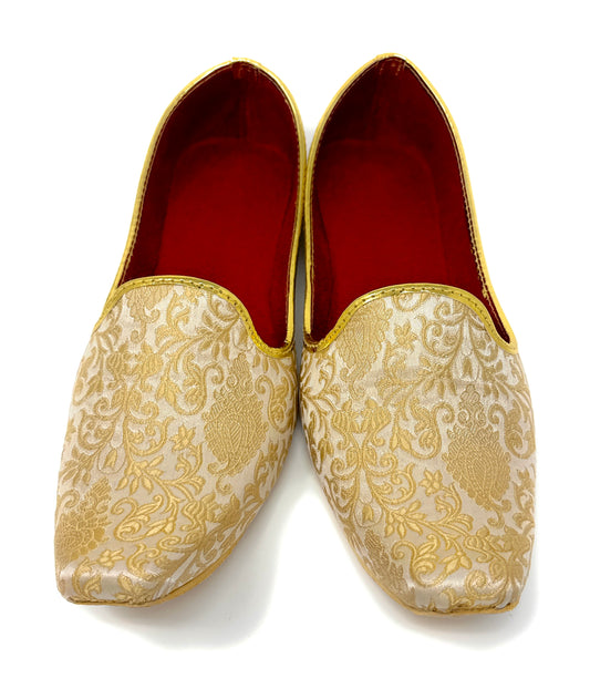 BombayFlow SRK Punjabi Jutti Gold Shoes Flats Handmade - Khussa Shoes Jutti - Indian Wedding, Mojari Shoes, Sherwani Kurta, Indian Bridal Shoes
