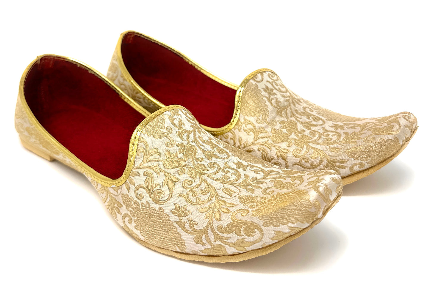 BombayFlow SRK Punjabi Jutti Gold Shoes Flats Handmade - Khussa Shoes Jutti - Indian Wedding, Mojari Shoes, Sherwani Kurta, Indian Bridal Shoes